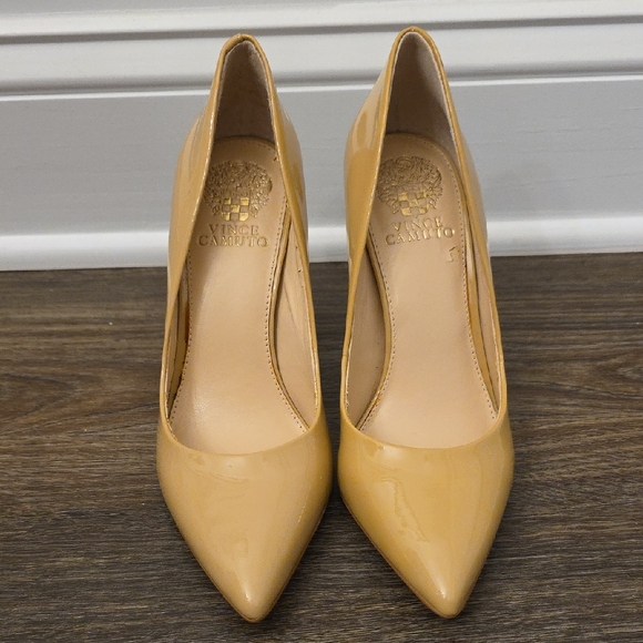 Vince Camuto Shoes - Vince Camuto Patent Leather Beige Women's Heels